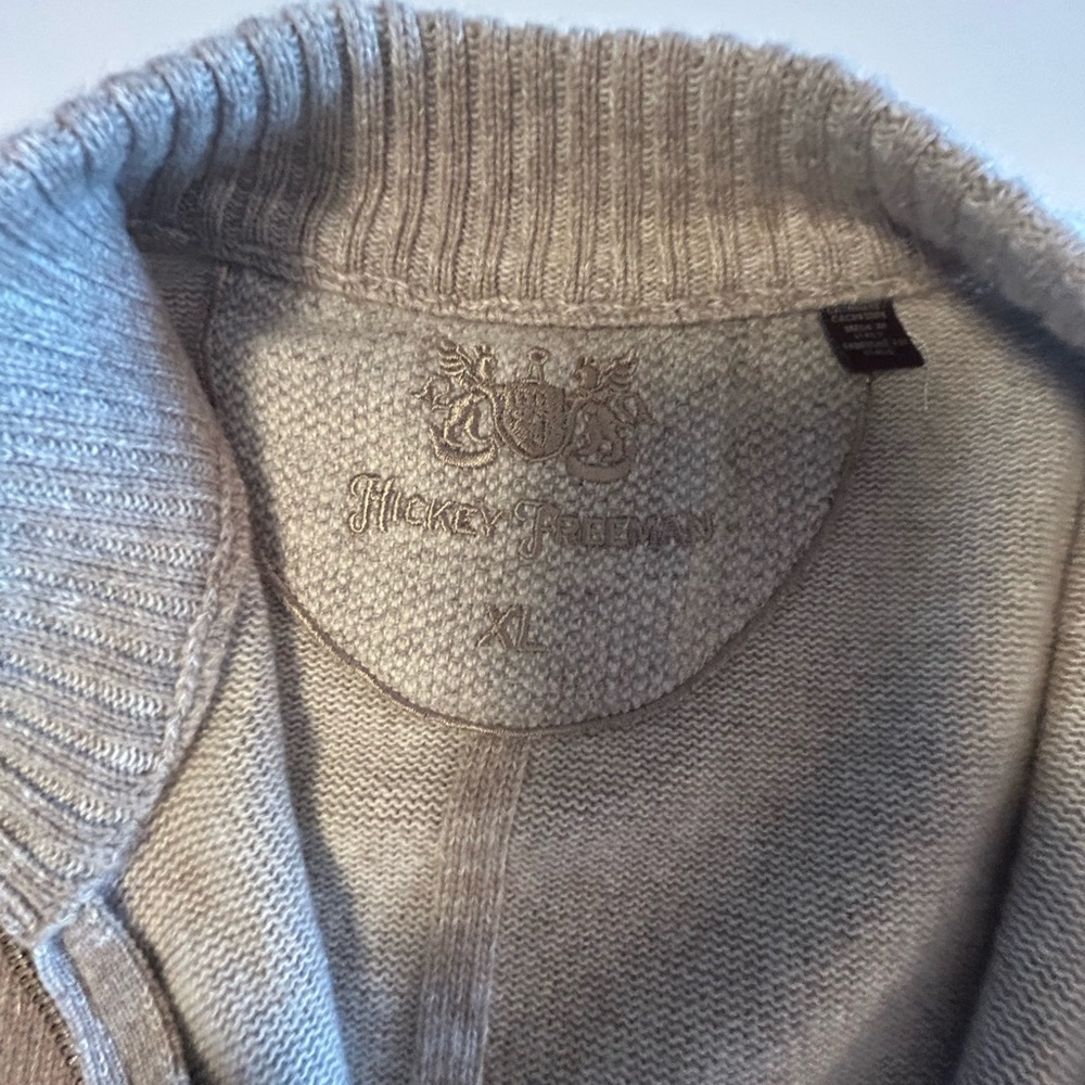 Dickey Freeman Cashmere Cardigan, Tan, Zip, Pockets, Gorgous!, Men’s Sz XL - Picture 7 of 16